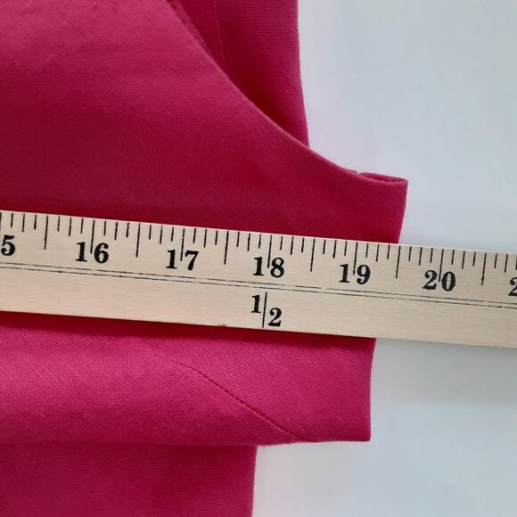 Vintage 90s Sheath Dress Pink Linen Blend Maxi Dress Sleeveless Womens 12P - Picture 7 of 9